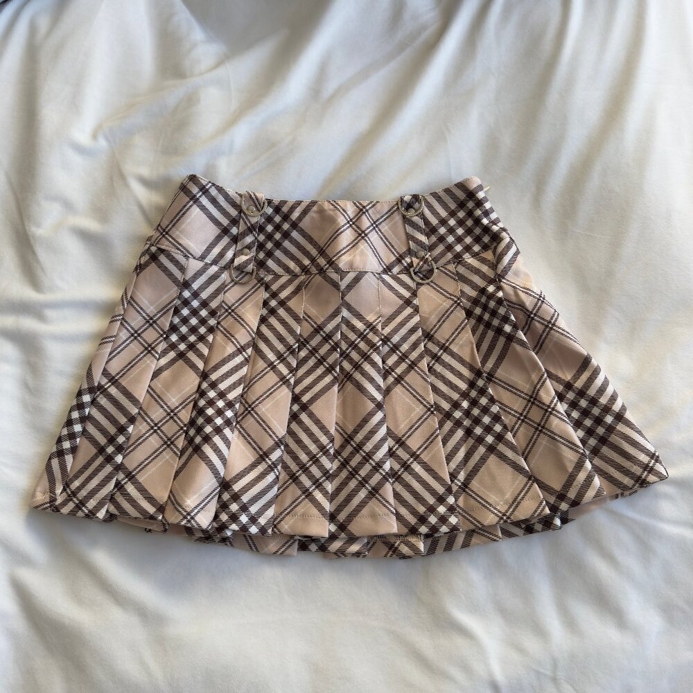 Tiger Mist Plaid Pleated Mini Skirt Size XS